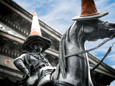 Duke of Wellington with his ever present traffic cone